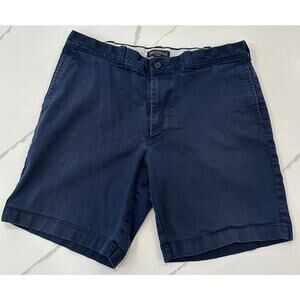 J.Crew Mercantile Flex Men's‎ Flat Front Chino Shorts Sz 35 Navy 8" Cotton